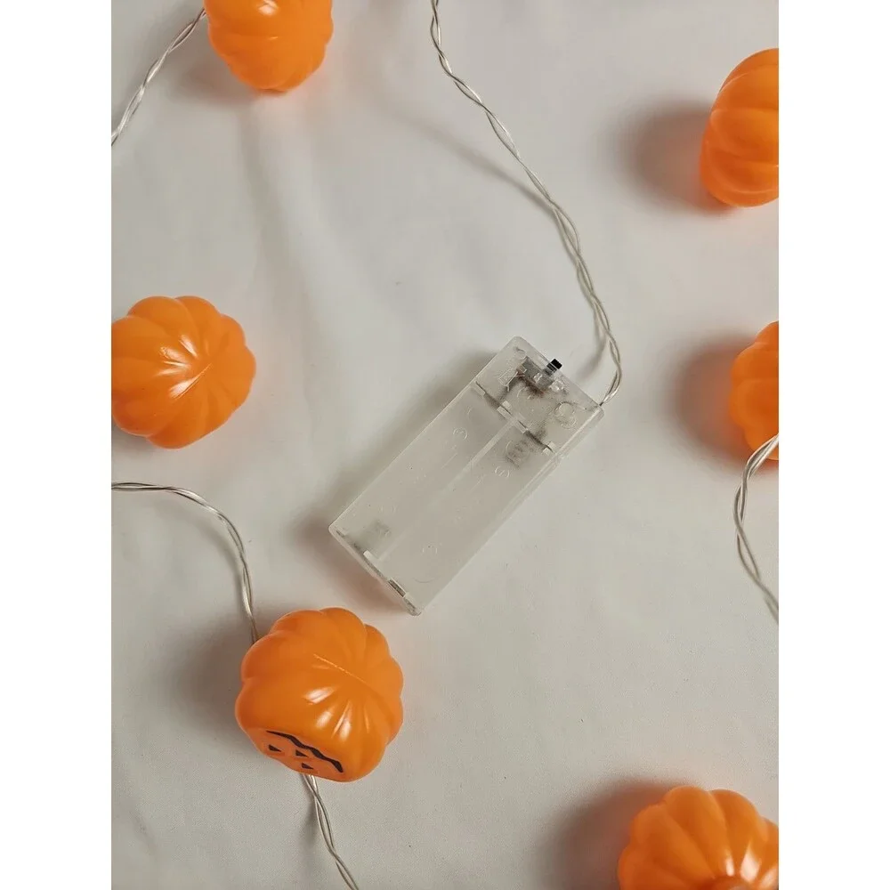 Halloween Pumpkin String Lights Jack-O'-Lantern Battery Operated Decor New